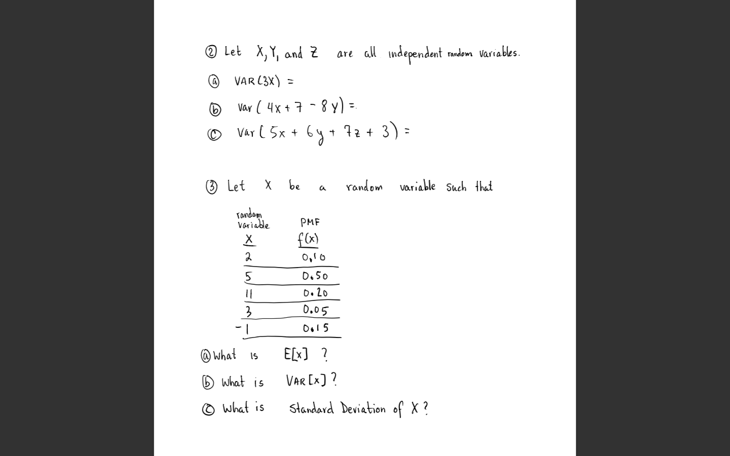 problem. random variable Absolute Relative value (x) Frequency Frequency UT 10 CI