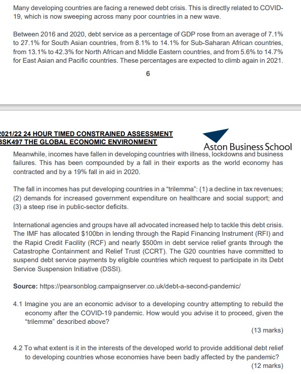 Many developing countries are facing a renewed debt crisis. This is