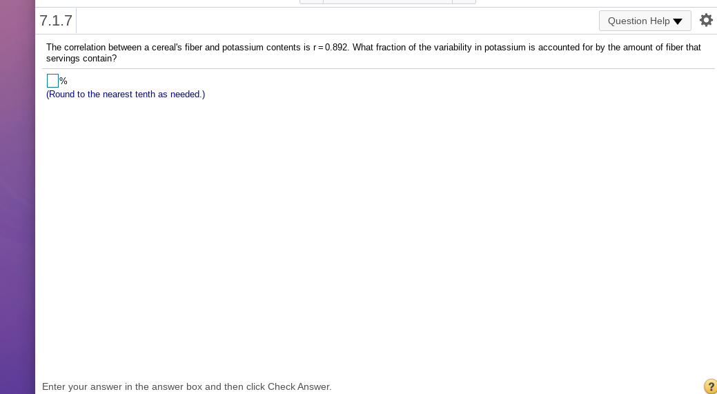 I need help with this question. Please help. 7H1? Question Help V