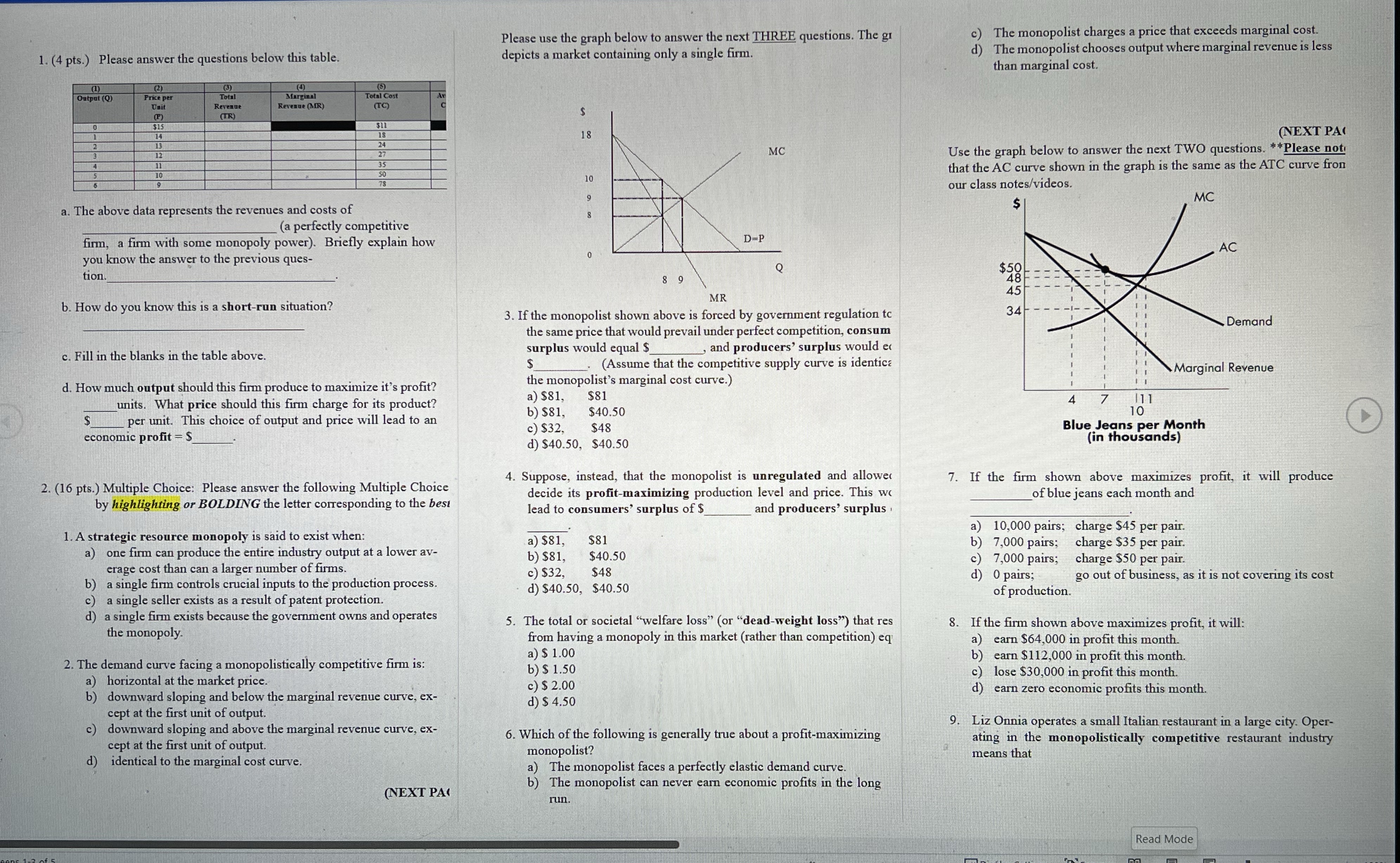  Please use the graph below to answer the next THREE questions.