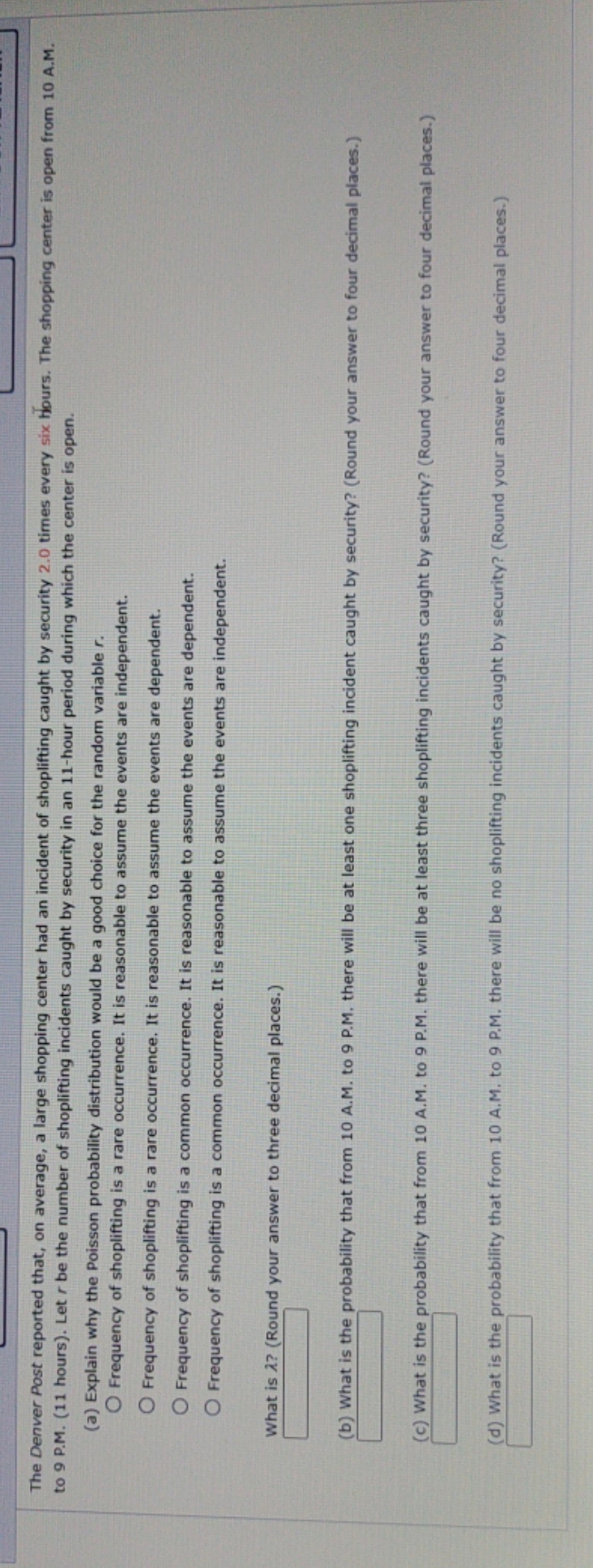 help please The Denver Post reported that, on average, a large shopping