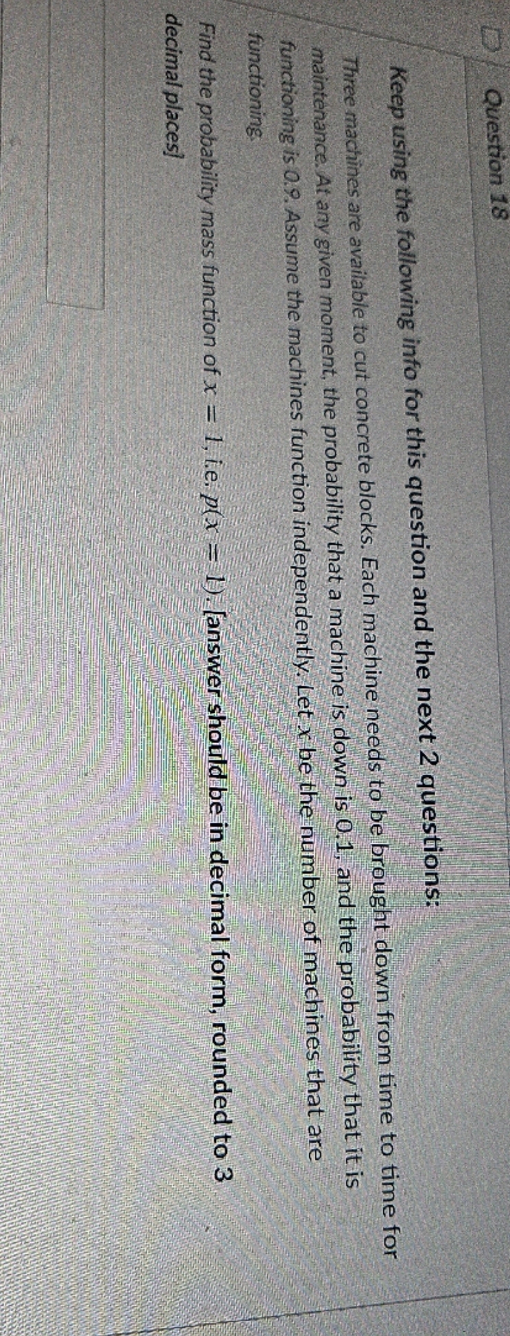 how to solve Question 18 Keep using the following info for this