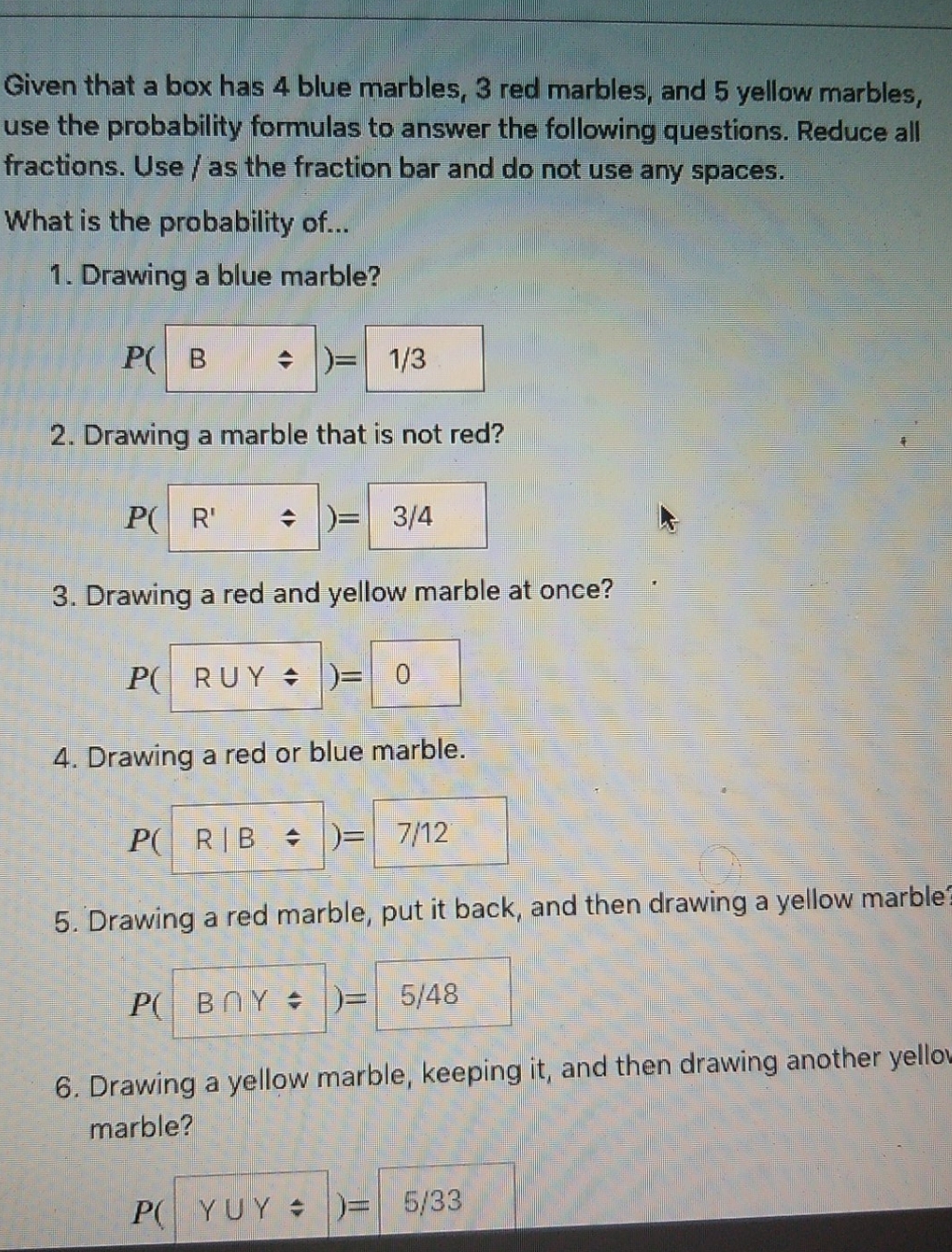 how to solve this problem Given that a box has 4 blue