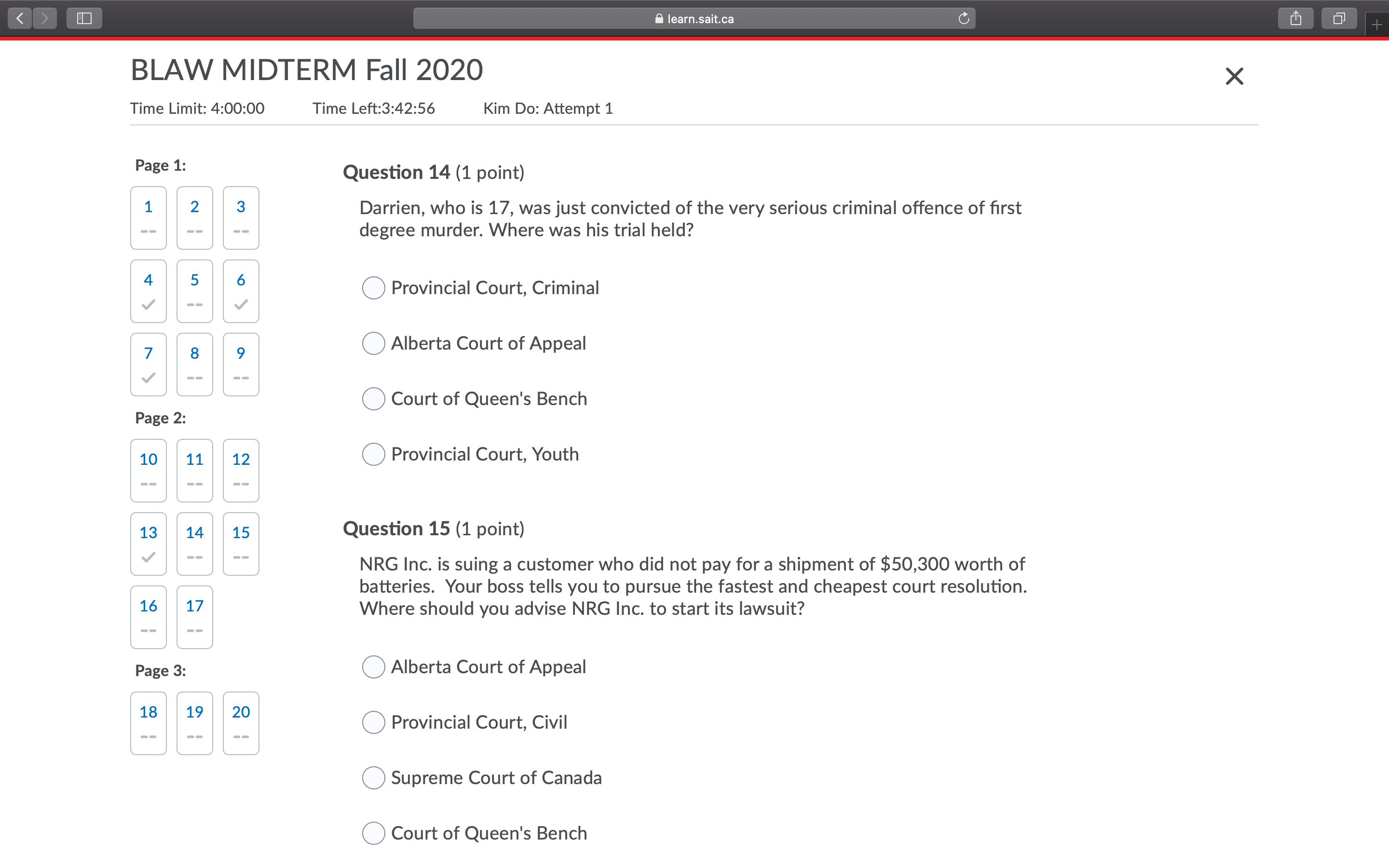 Limit: 4:00:00 Time Left:3:43:19 Kim Do: Attempt 1 Page 1: Question 10