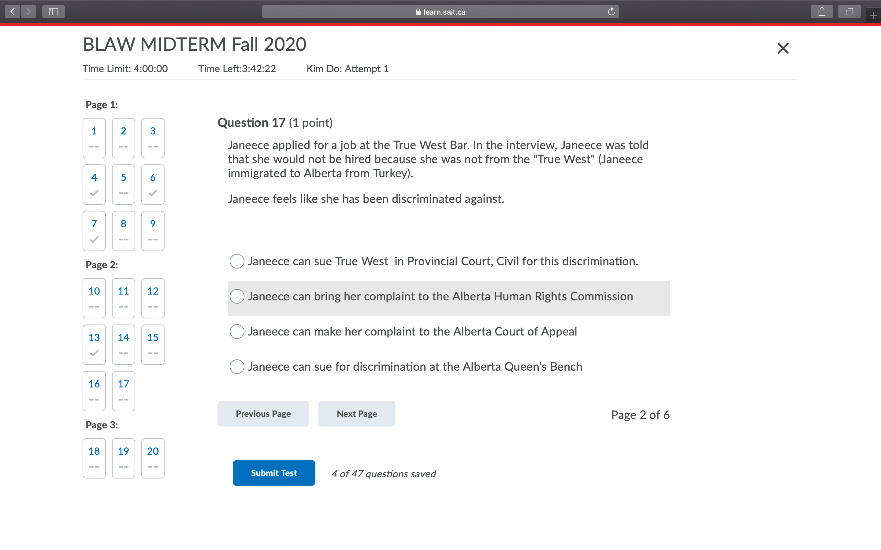 get her divorce from: Provincial Court, Civil 4 5 6 Alberta Court