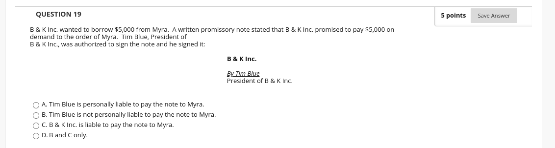 please see attachment QUESTION 19 5 points Save Answer B & K