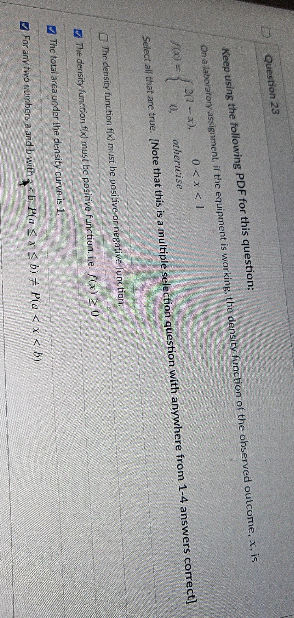 how to solve Question 23 Keep using the following PDF for this