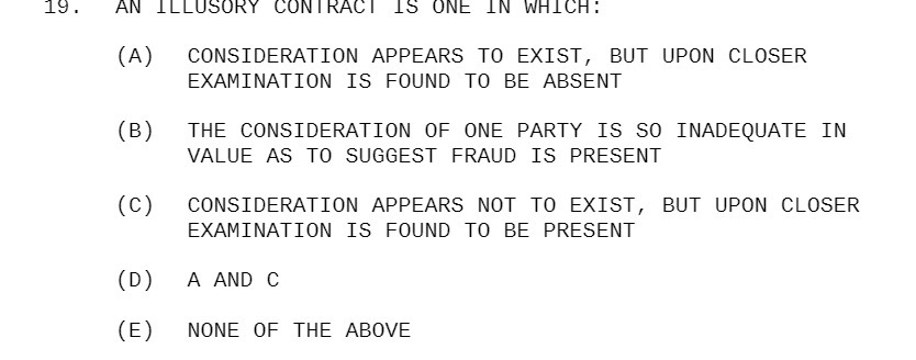 TO EXIST, BUT UPON CLOSER EXAMINATION IS FOUND TO BE ABSENT (B)