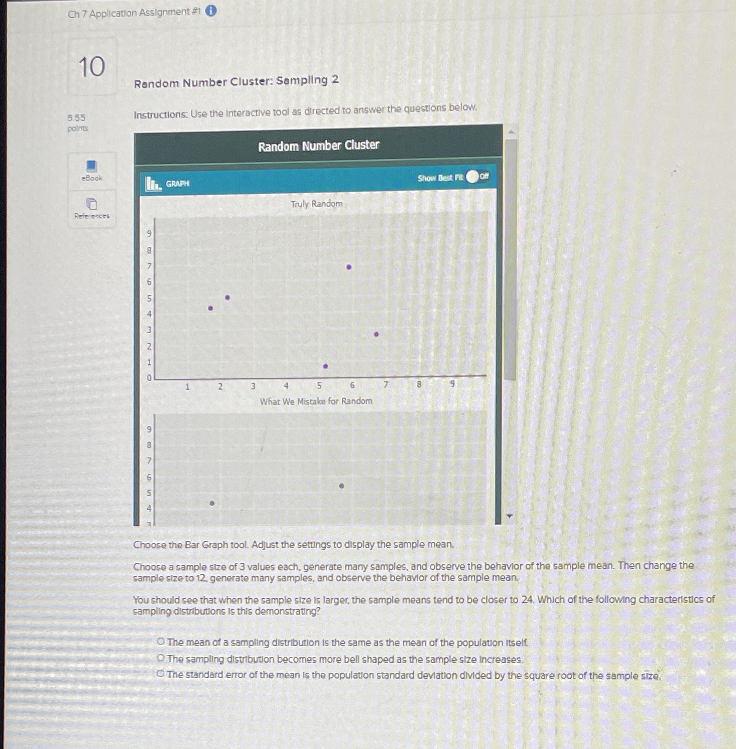Random number cluster Ch 7 Application Assignment #1 0 10 Random Number
