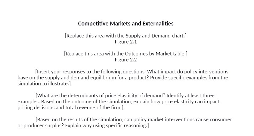 Demand chart.] Figure 2.1 [Replace this area with the Outcomes by Market