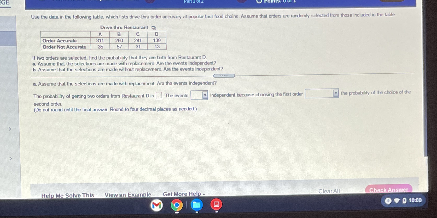 #30 GE Use the data in the following table, which lists drive