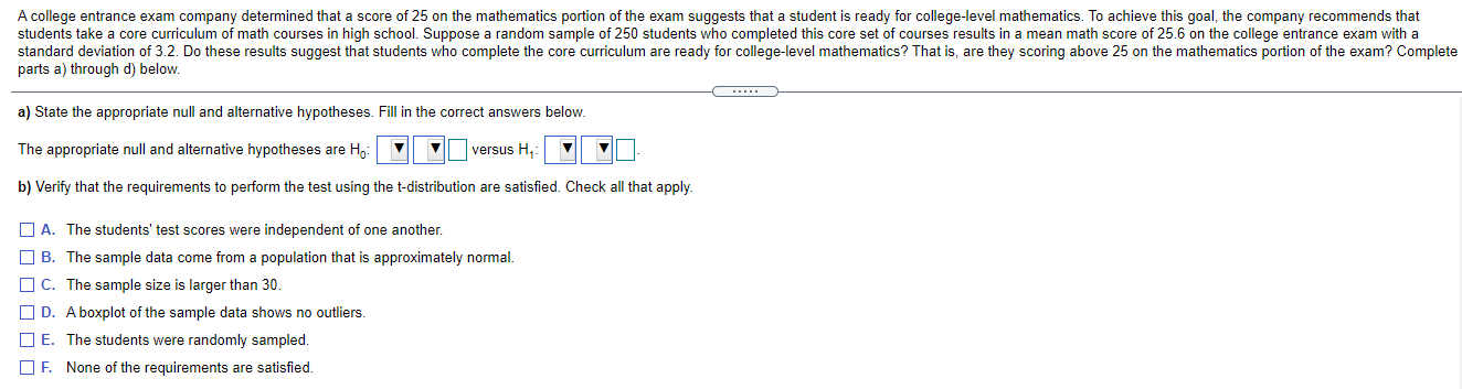 P-value. P-value = (Round to three decimal places as needed.) d) Write