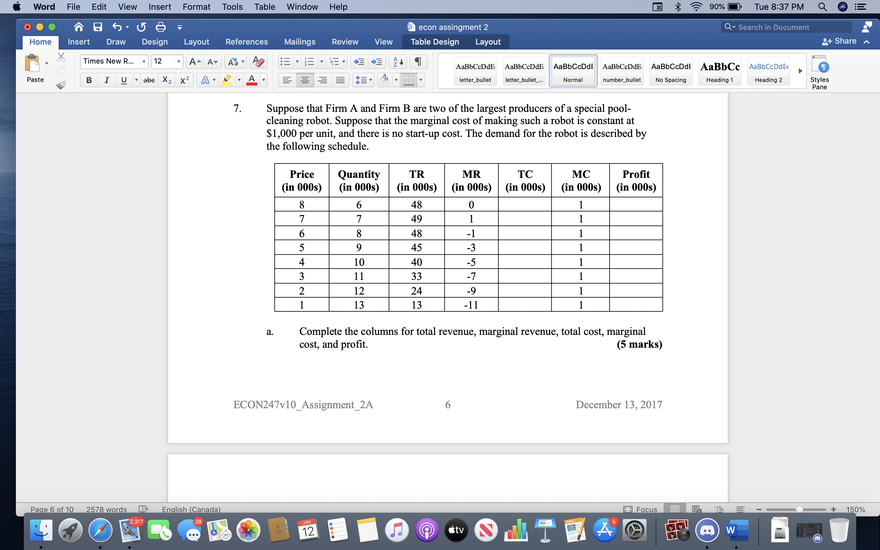  Word File Edit View Insert Format Tools Table Window Help 90%