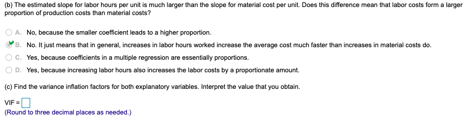fit of the model that uses the other? O A. Yes, because