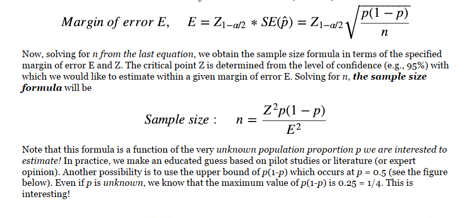 n Standard error : SE(p) = p(1 - P) n A (1