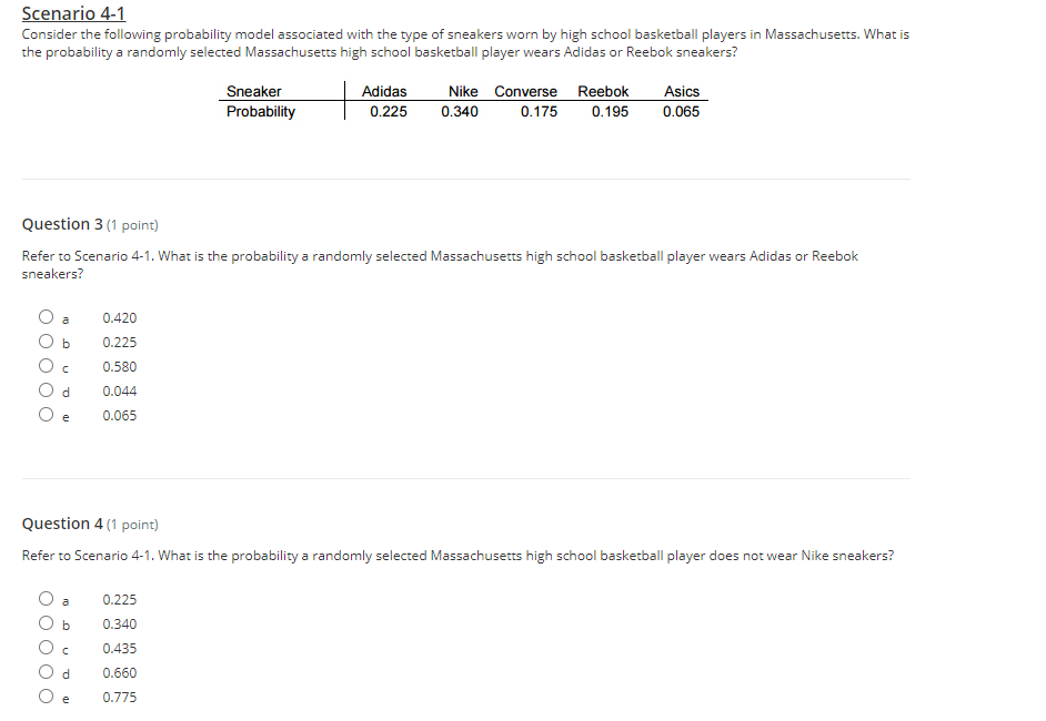 Please Help!! Question 1 [1 point) Consider the following probability model