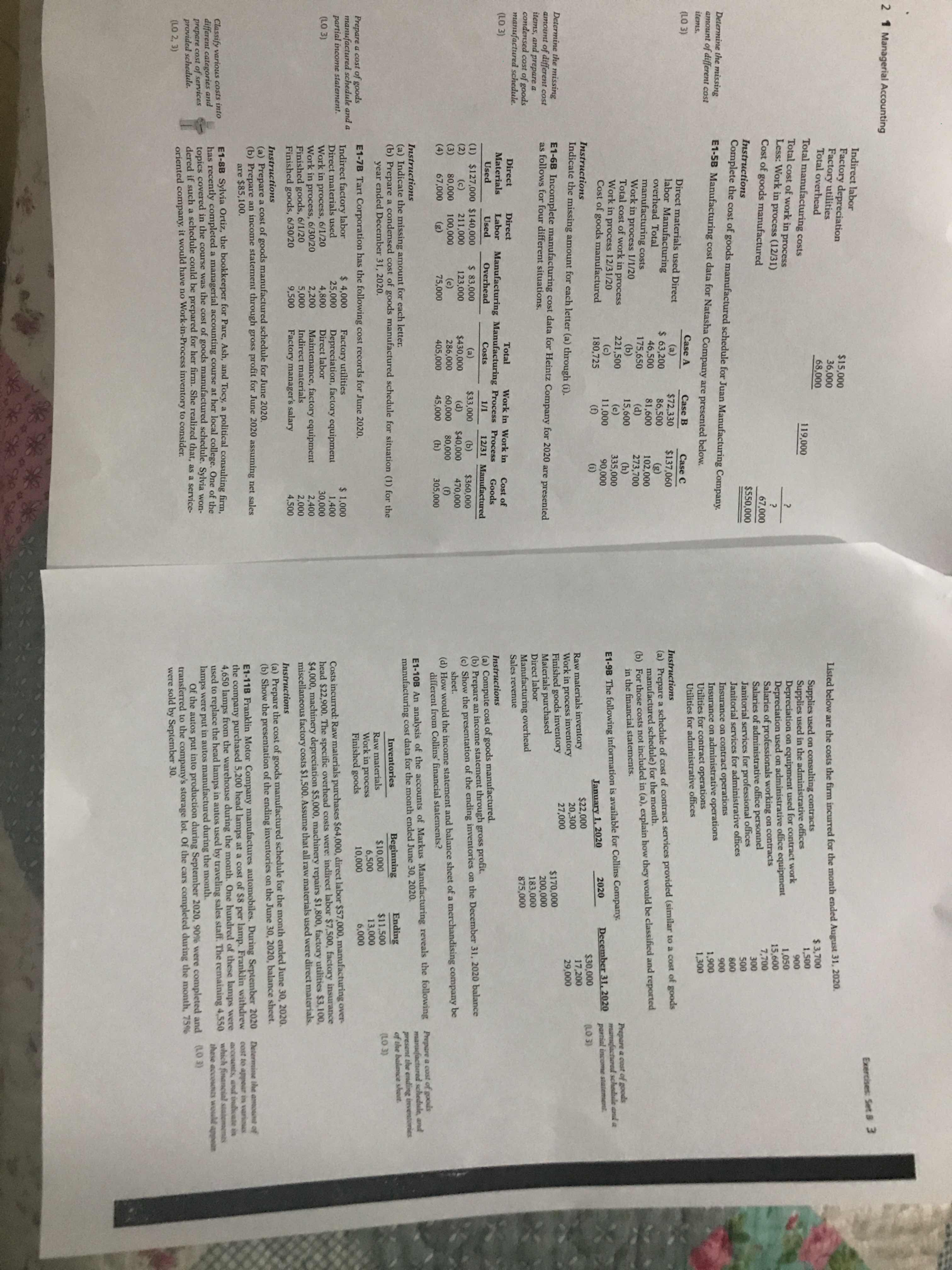 kindly help me to find the answer. QE1-6B, E1-7B, E1-8B, E1-9B