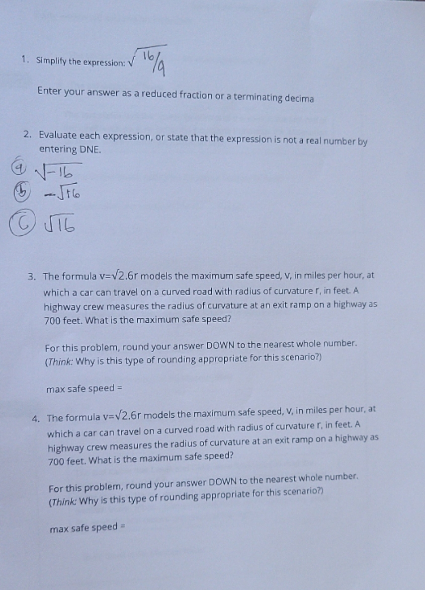 square roots 1. Simplify the expression: V Enter your answer as a