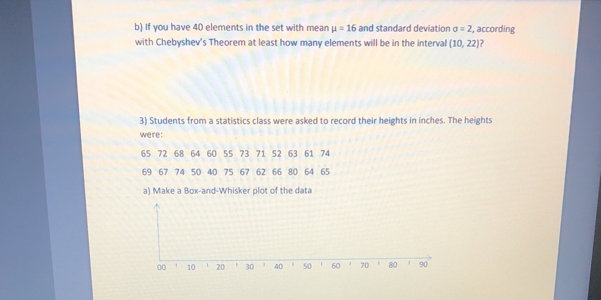 b) If you have 40 elements in the set with mean
