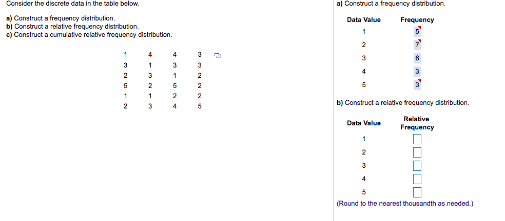 B) Construct a relative frequency distributionC) Construct a cumulative relative frequency distribution