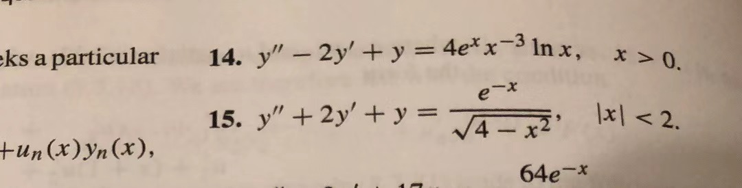 solution to the given differential equation. 1. y" - 6y' + 9y