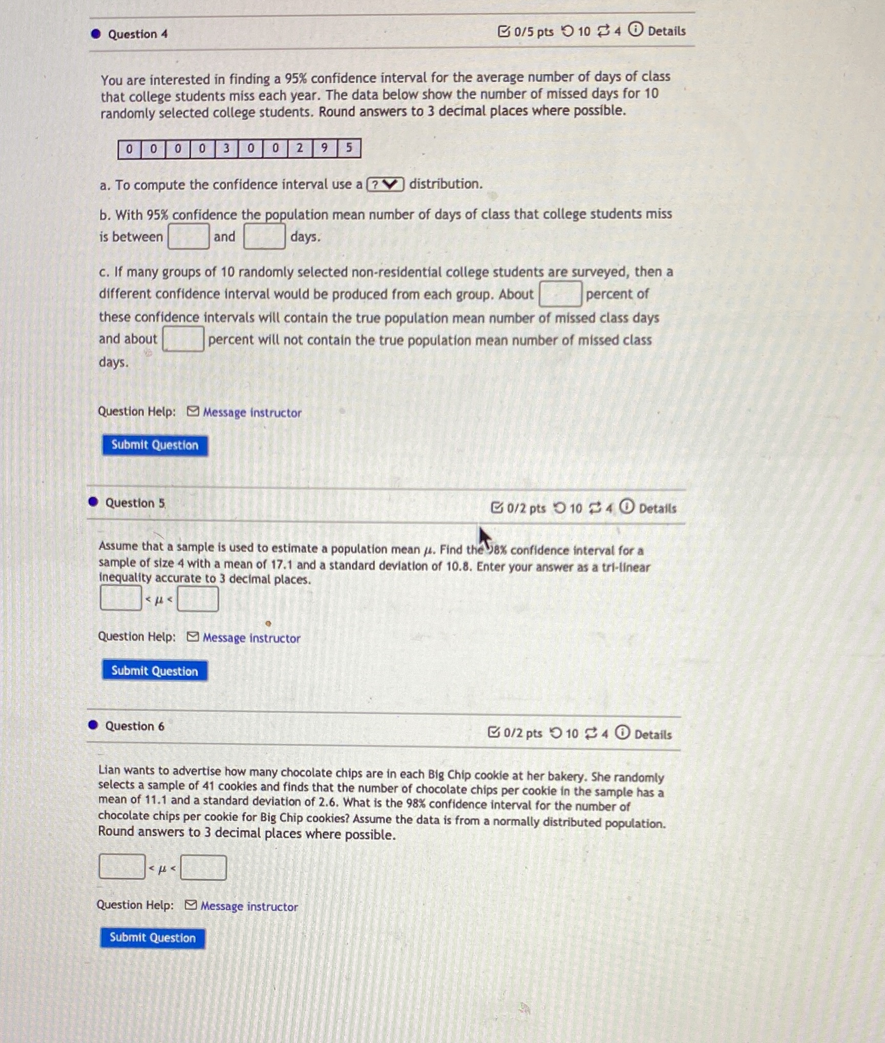  Question 4 0/5 pts 9 10 2 4 @ Details You