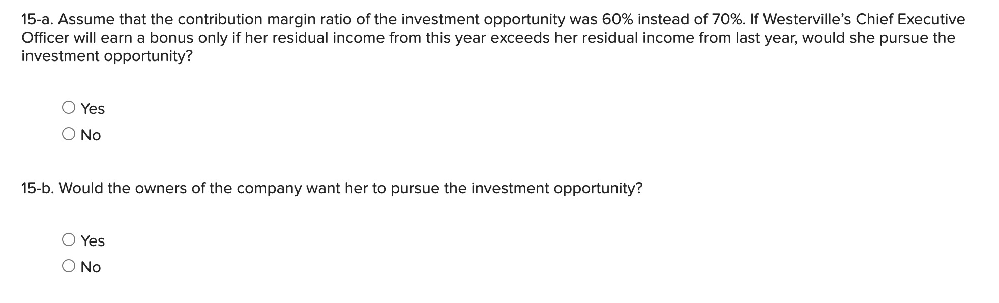 margin ratio of the investment opportunity was 60% instead of 70%. If