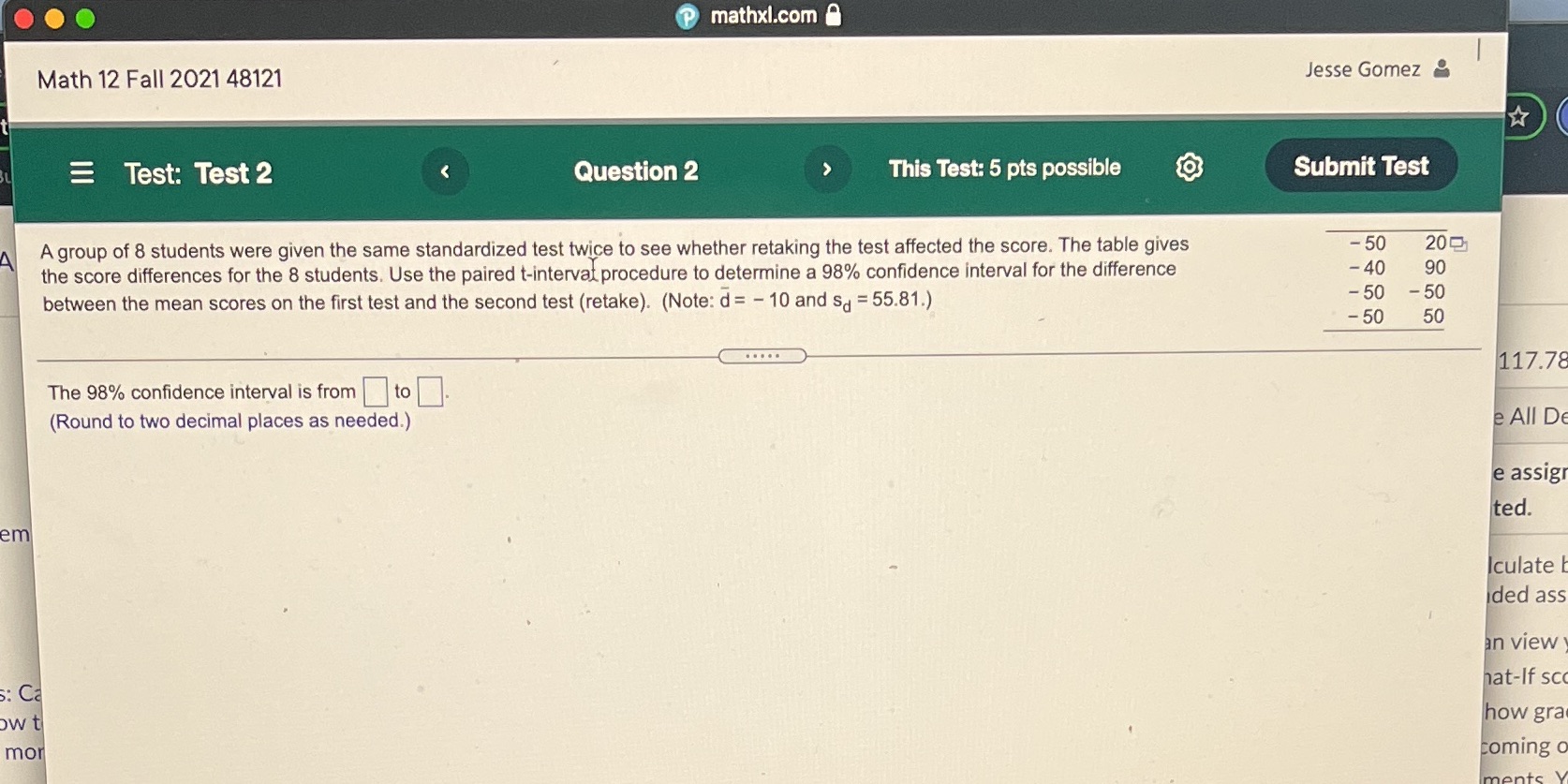 Please I need help O mathxi.com Math 12 Fall 2021 48121 Jesse