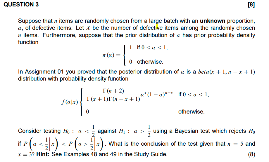show how to test the hypotheses using Bayesian tests which reject Ho