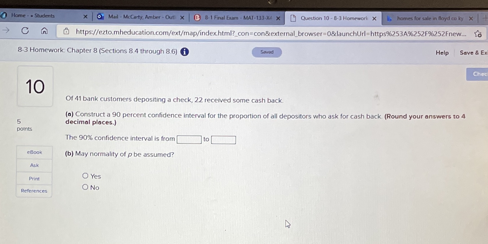 Question 10 Home - > Students X Mail - Mccarty, Amber -