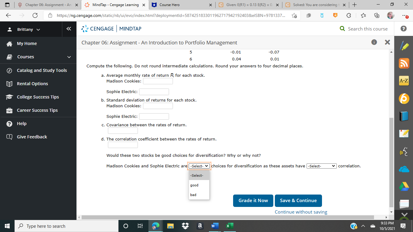  D LJ Chapter 06: Assignment - An X MindTap - Cengage