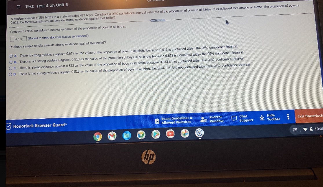  E Test: Test 4 on Unit 5 A random sample of