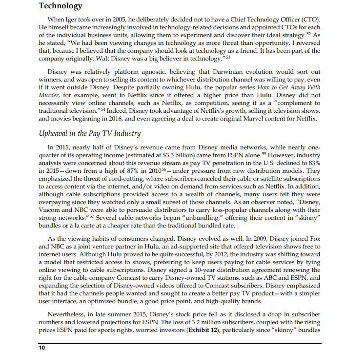 success? Which of these resources and capabilities does Disney share across its