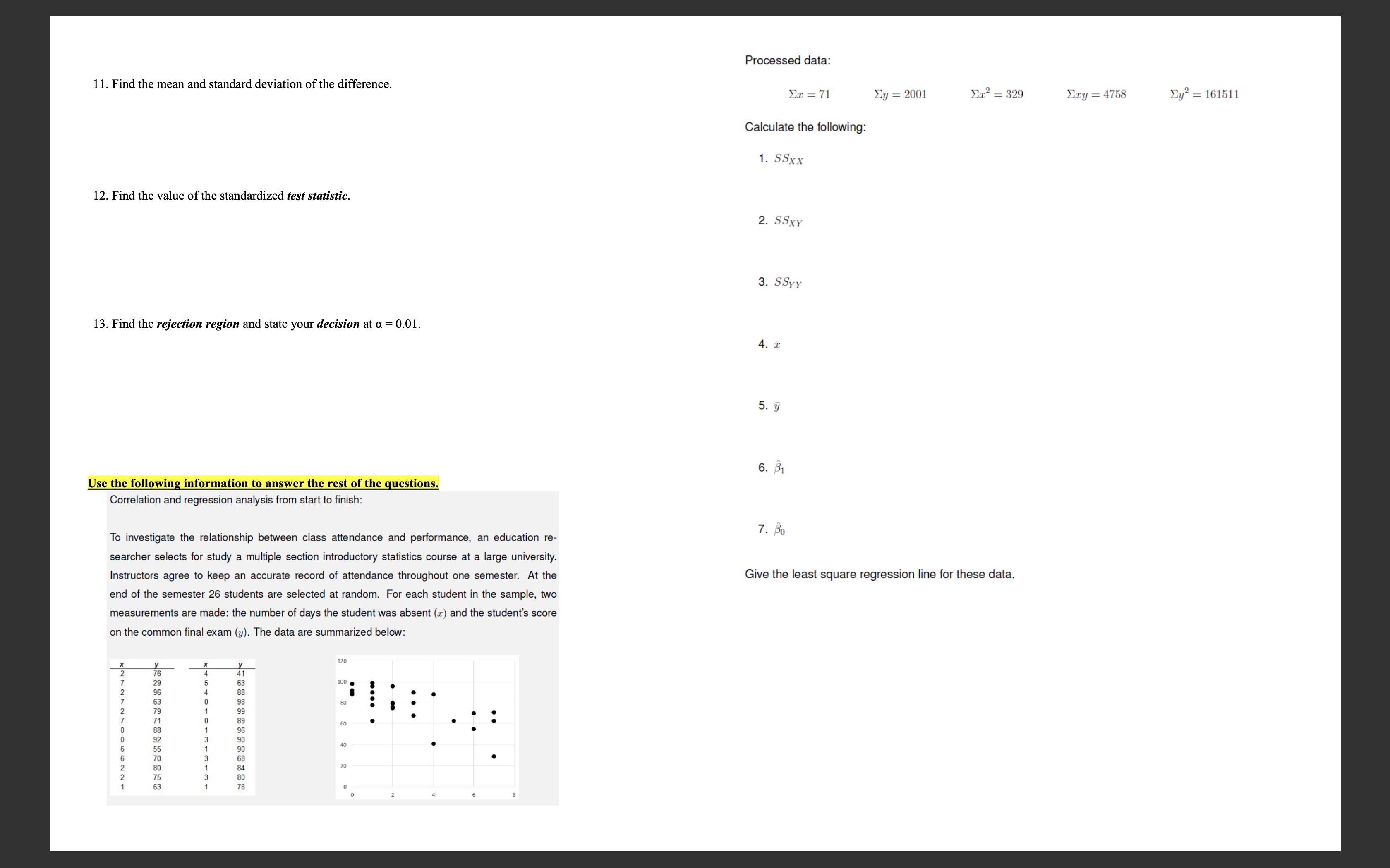 Processed data: 1 It Find the mean and standard deviation of