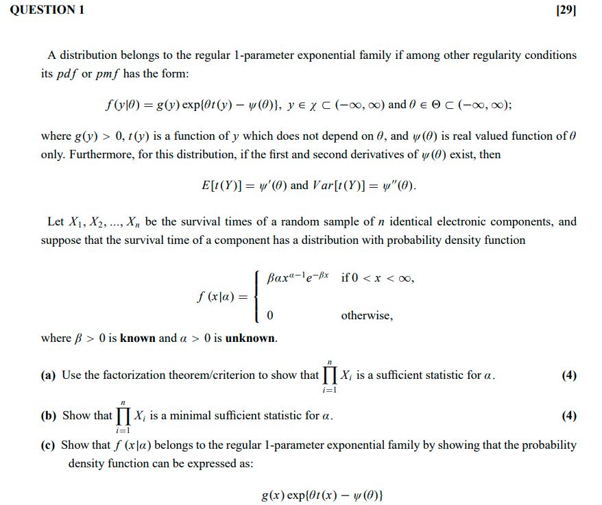 Find the maximum likelihood estimator of ~. (3) o (b) Show that