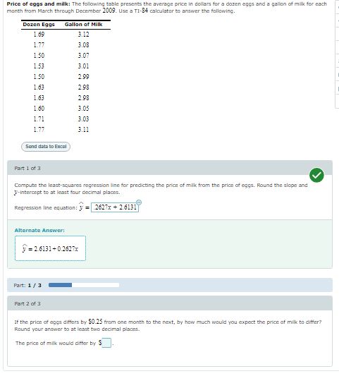 the slope and 1-intercept to at least four decimal places. 5 2