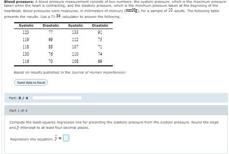the following summary statistics. Round the slope and y- intercept to at
