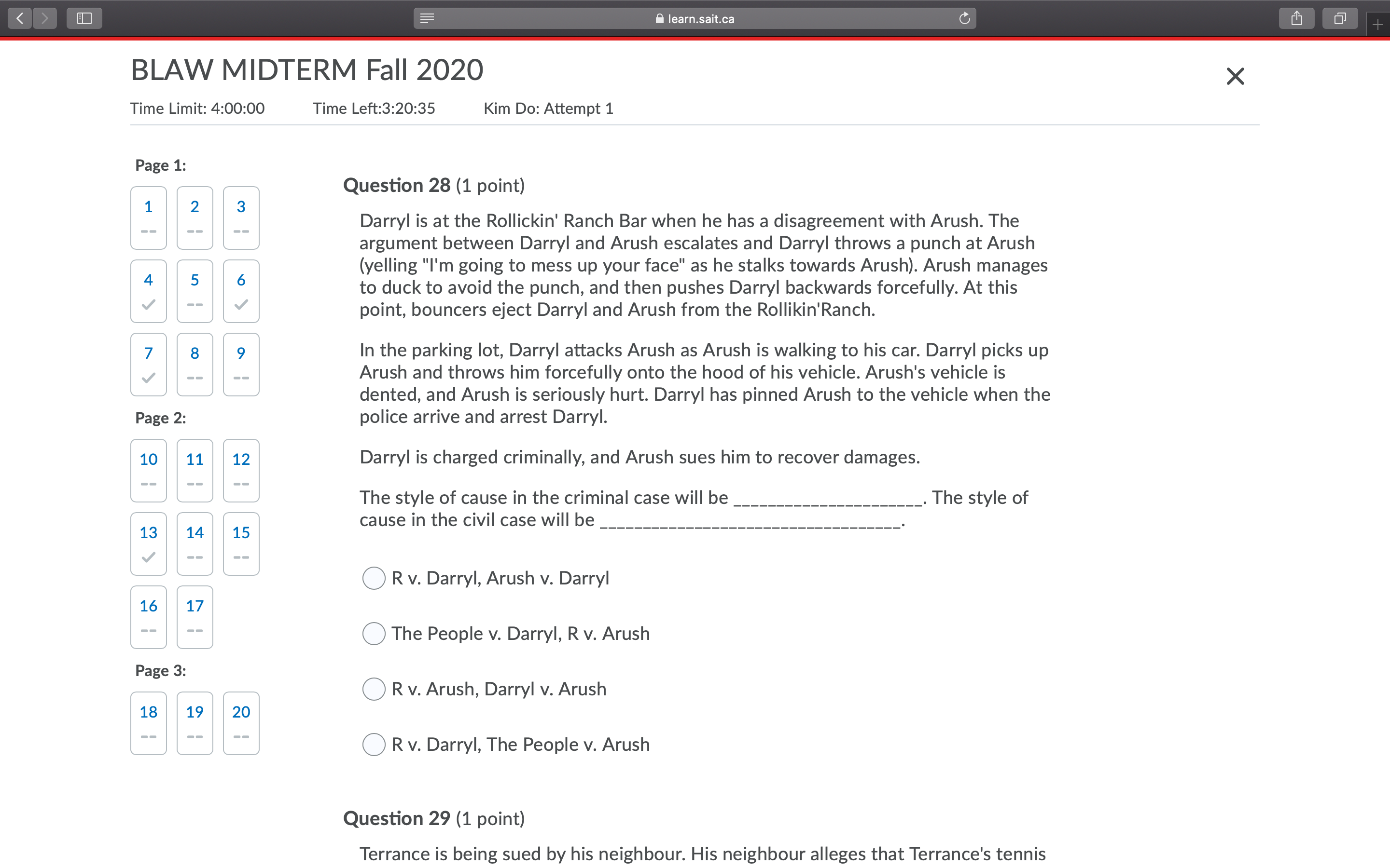 Limit: 4:00:00 Time Left:3:20:35 Kim Do: Attempt 1 Page 1: Question 28