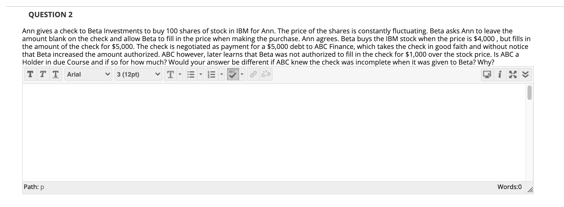 would you be able to answer me this question in one