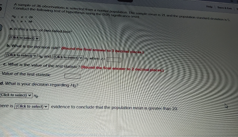 need full ans asap Help Save & Exin A sample of 36