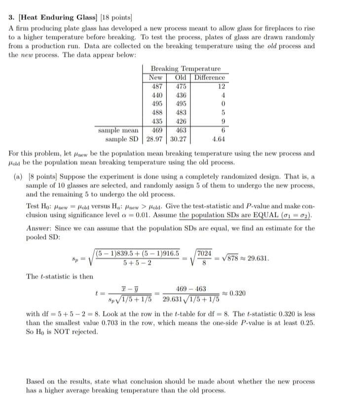  Another question here 3. [Heat Enduring Glass] [18 points] A firm
