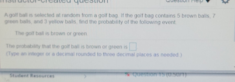 see attached A golf ball is selected at random from a golf