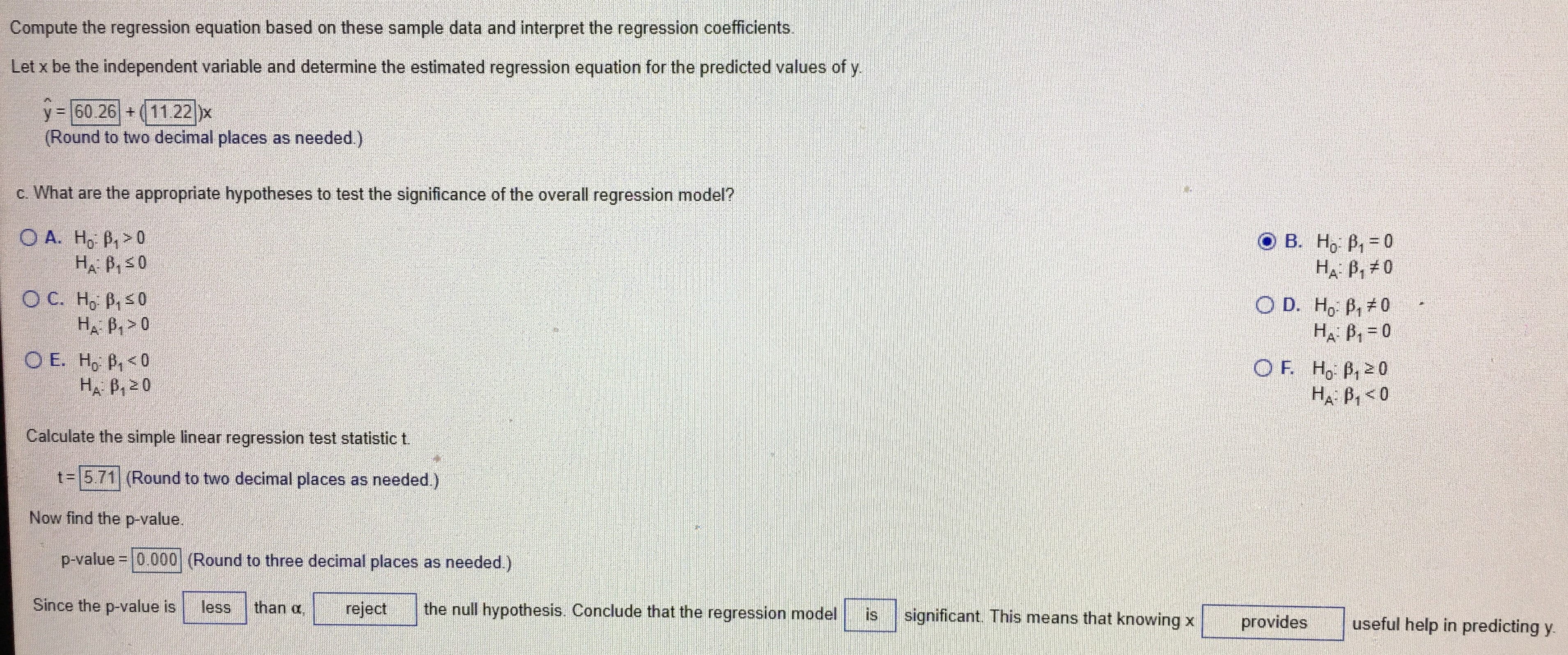 know which answer to change. Thanks! Use the following sample data for