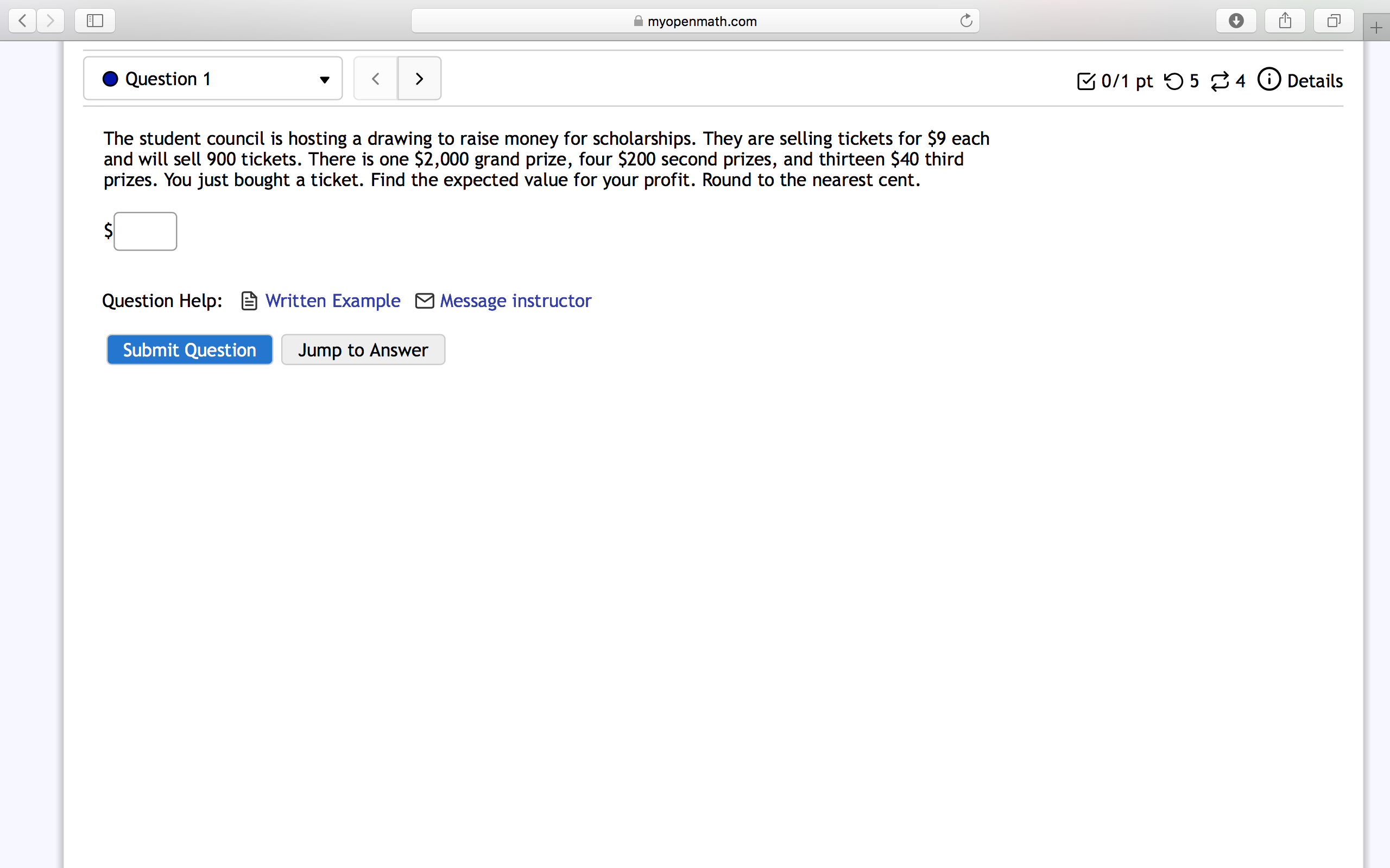 thirteen $40 third prizes. You just bought a ticket. Find the expected