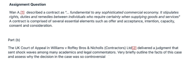  Assignment Question Wan A.[1] described a contract as ".. fundamental to