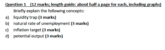 Question 1 (12 marks; length guide: about half a page for