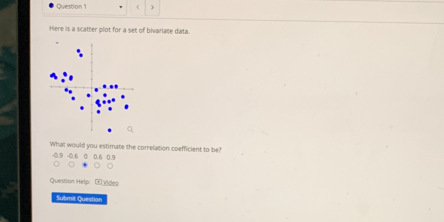 Scatter plot set bivariate data . Question 1 Here is a scatter