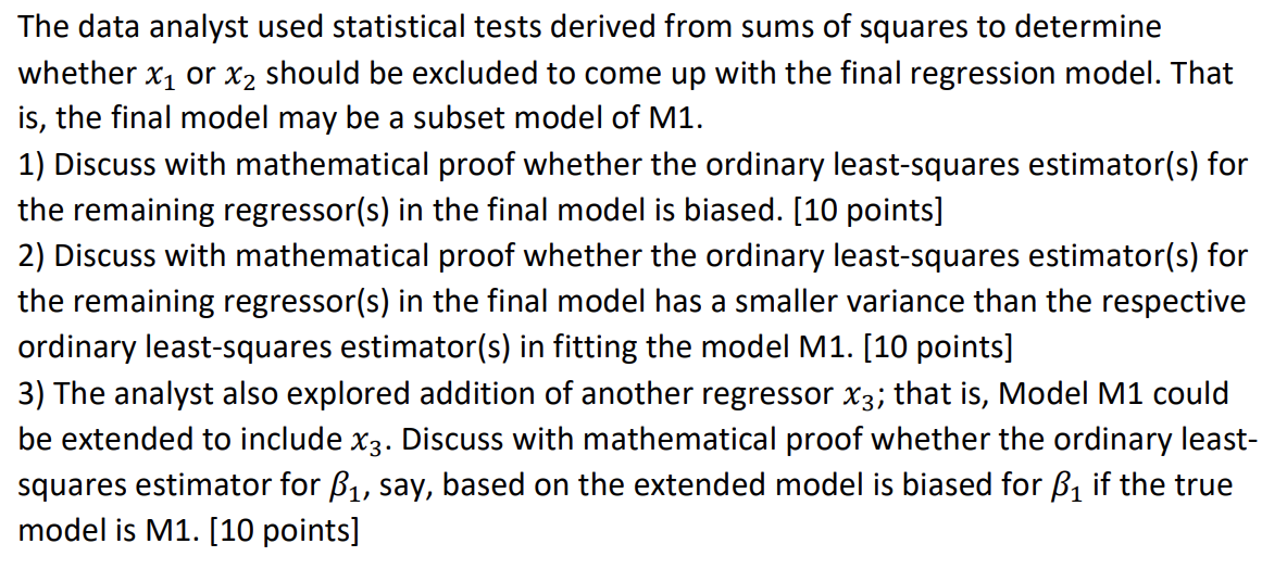 The regression sum of squares 55030) by excluding the two regressors x1,