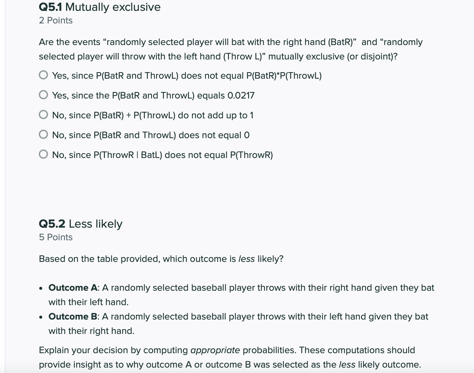 here are: . Bat: The player's batting hand: left (L) or right