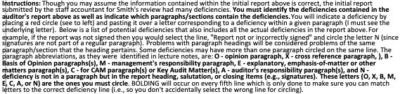 report above is correct, the initial report submitted by the staff accountant